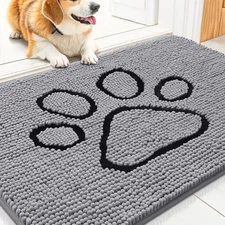 Dog Door Mat for Muddy Paws Absorbs Moisture and Dirt Absorbent Non-Slip Washabl