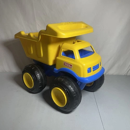 TONKA DUMP TRUCK, 1990'S, YELLOW & BLUE, HEAVY DUTY PLASTIC Vintage