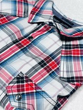 Cody James Men's Western Shirt Red, White And Blue Long Sleeve Size S Pearl Snap
