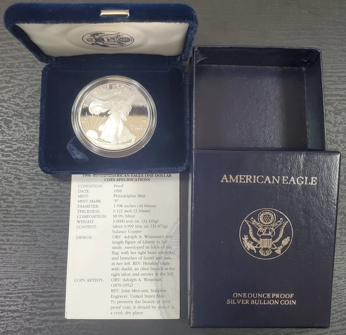 American Eagle Proof 1996 Silver Bullion Coins for sale | eBay