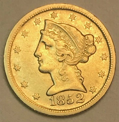 1852 D $5 GOLD LIBERTY! SELDOM SEEN D MINT! AMAZING COIN! UNREAL QUALITY #64430