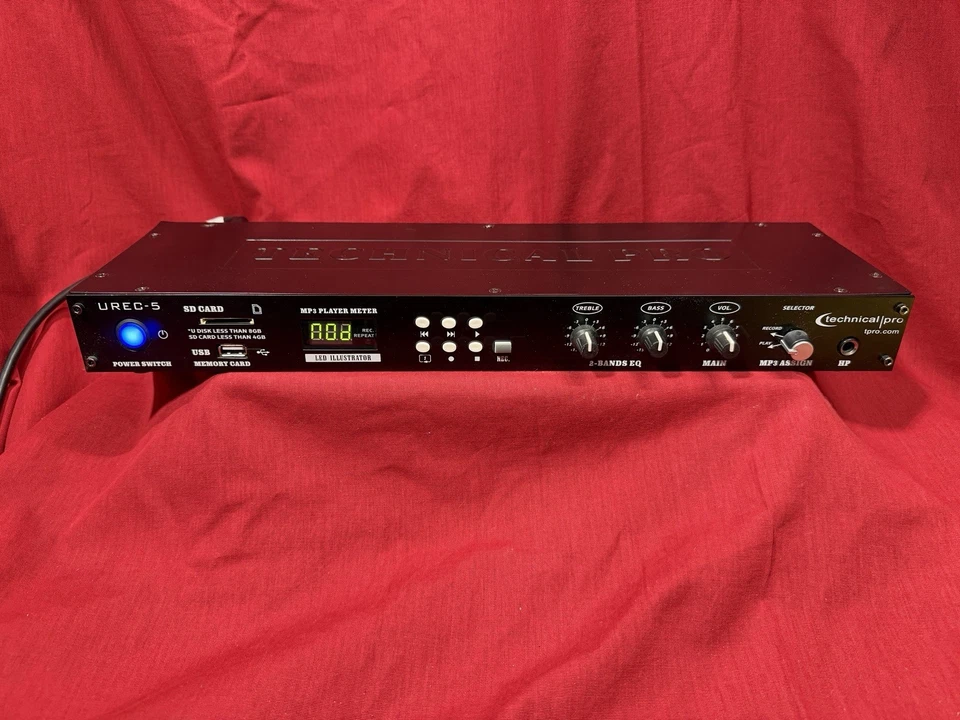Technical Pro UREC5 Professional Rack Mountable USB SD Recording Deck MP3