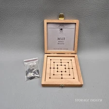 VTG Ahorn Holz und Spiel Pocket Mill Board Game Strategy Swiss Made Wooden Box