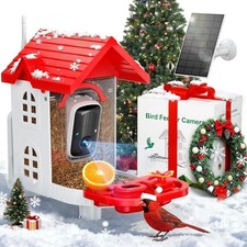 Smart Bird Feeder With Camera Solar Powered Solar Roof - New