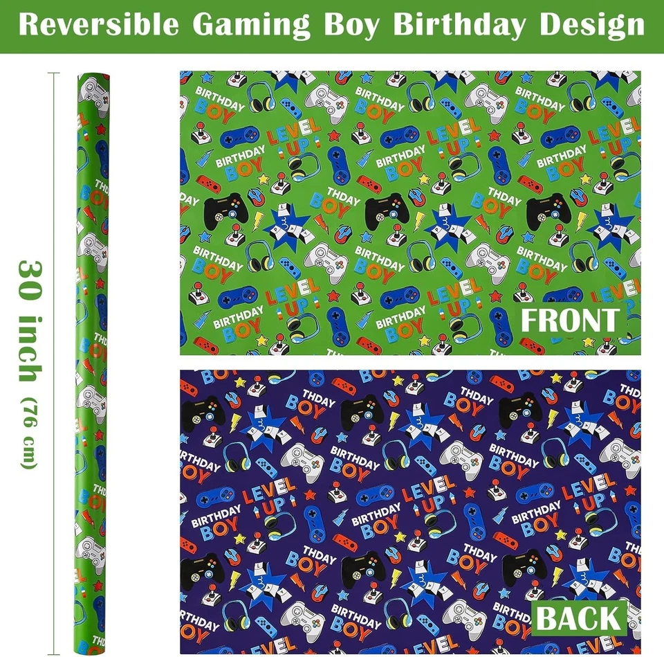 Papel de envolver reversible para juegos Jumbo de 30 pulgadas - 30 pulgadas x 33 pies - Juego K... Foto 4 de 4