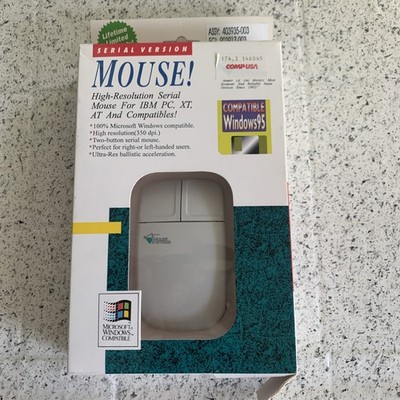 Vintage Serial Mouse Systems Mouse IBM PC XT AT Windows 95 New Open Box