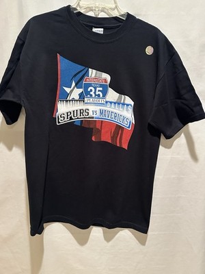 NEW San Antonio Spurs Dallas Mavericks Shirt Mens Medium NBA I35 Playoffs Tee