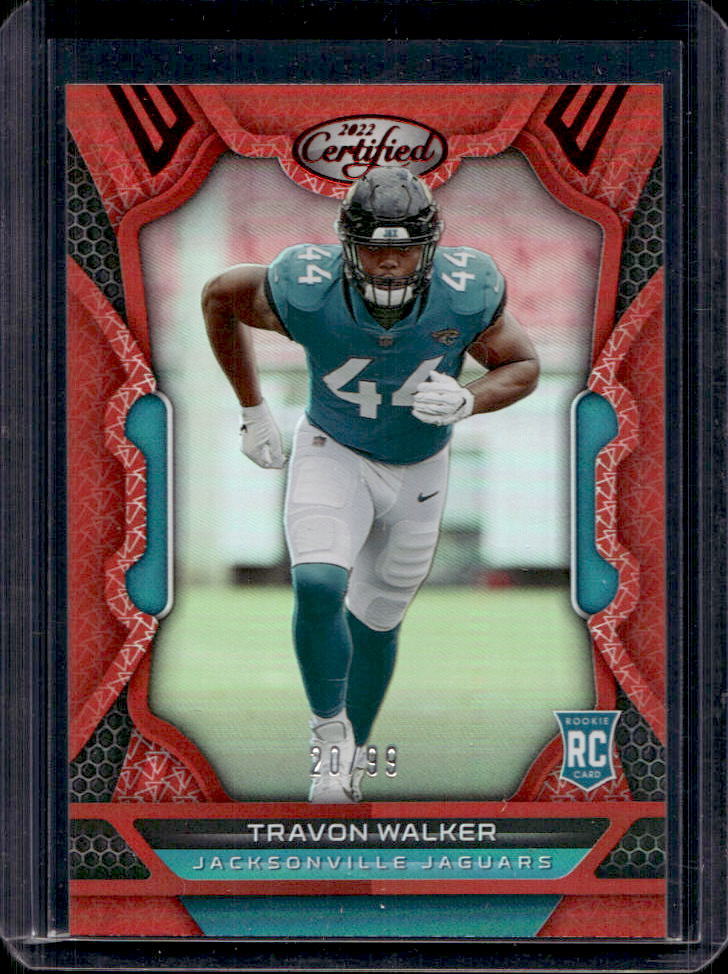 2022 Panini Certified Travon Walker Mirror Red Rookie RC #20/99 Jaguars