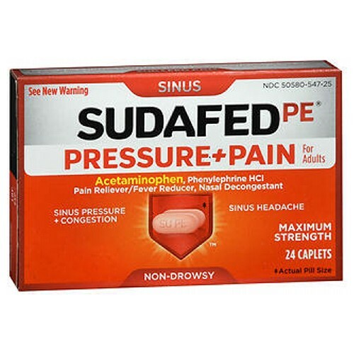 Sudafed Pe Sinus Pression Plus Douleur Comprimés 24 Capuchons Par - Photo 1/1