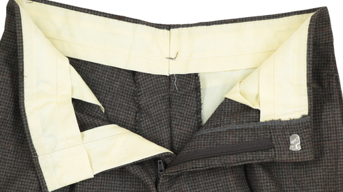 Vintage Boy's 14 Barneys New York Brown Check Windowpane 100% Wool Pleated Suit - Picture 17 of 22