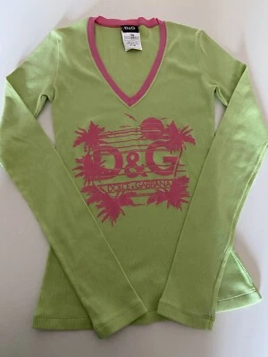 D&G Dolce&Gabbana Shirt Langarm made in Italy Baumwolle Gr. XS Size XS Vintage - Bild 1 von 4
