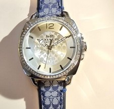 Coach BOYFRIEND Signature Navy/silver Watch 14503149 for sale  