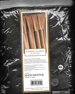 Croscill Classics #9435 Manchester Button Down Panel - Cocoa - 44 x 84 - NIP