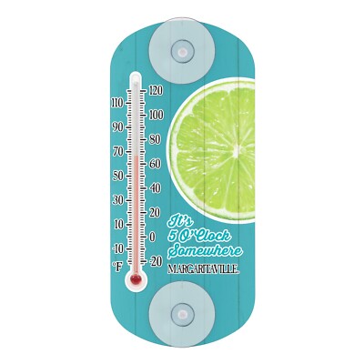 204-1081MV Margaritaville 8'' Indoor/Outdoor Window Thermometer - It's 5 O'Clock