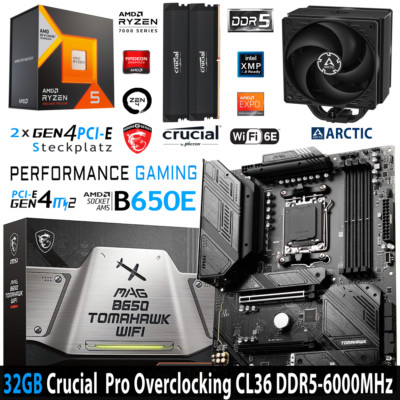 PC Bundle Ryzen 5 7600X3D MSI MAG B650 Tomahawk WIFI  32GB Crucial DDR5-6000MHz