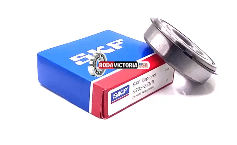 SKF 6205 ZZ NR Ball Bearing, Metal Shielded + Snap Ring 25x52x15