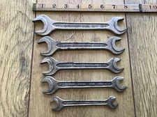 5 Vintage Din 895 Drop Forged Steel Spanner’s 1/2” To 1/8” Whitworth.