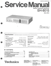 ORIGINAL TECHNICS SH-8015 Stereo Frequency Equalizer SERVICE MANUAL REPAIR