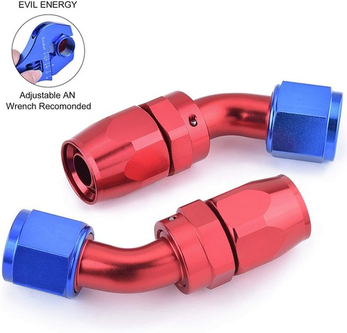 6AN 8AN 10AN Swivel Hose End Fitting 0/45/90/180° for Braided CPE Fuel Line 2PCS - Picture 57 of 61