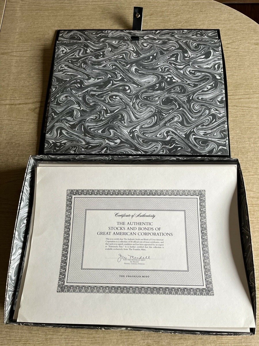 The Franklin Mint The Authentic Stocks And Bonds of Great American