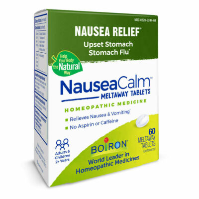 Boiron NauseaCalm - 60 Chewable Meltaway Tablets - Newest Expiration
