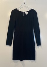 Adam Lippes Womens Black Ponte Knit Long Sleeve Sheath Dress Size 4