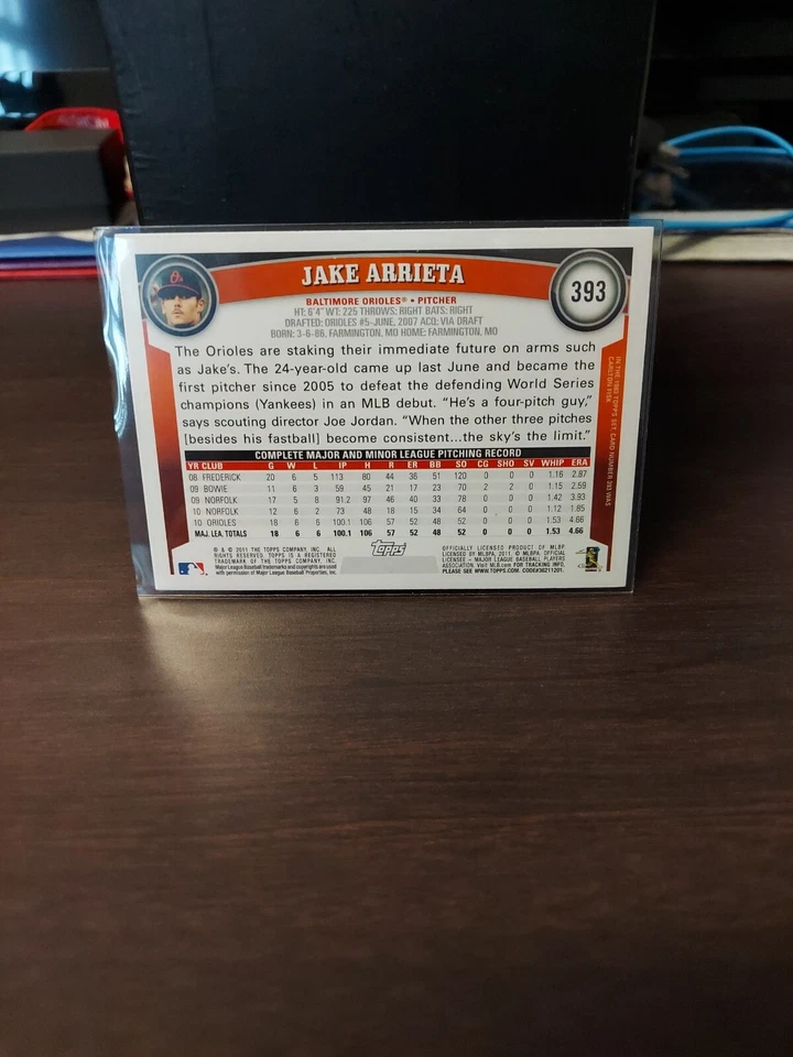 2011 Topps Platinum Diamond Anniversary Jake Arrieta #393.1 - Image 2 of 2
