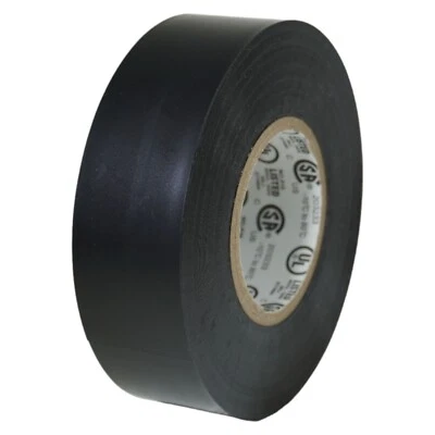 T.R.U. TapesSupply PVC Black Premium Grade Electrical Tape: 1" x 66 ft. Length.