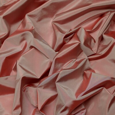 Iridescent Dusty Rose 100% Silk Taffeta Fabric, 54'' Wide, By The Yard (TS-7001)