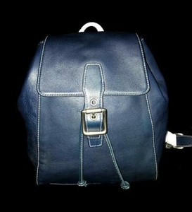 navy blue coach backpack