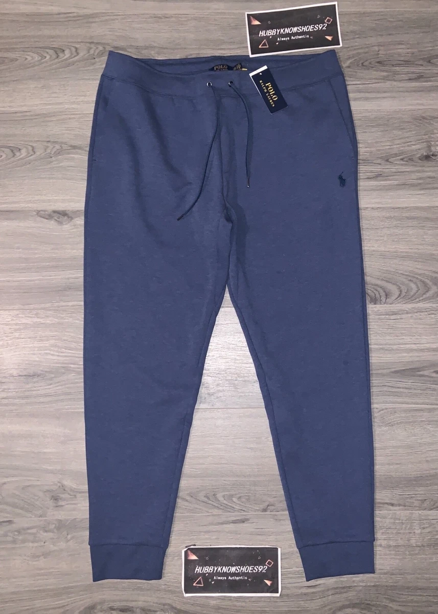 POLO RALPH LAUREN Men’s Blue Heather Double Knit Jogger Pants Size XXL 2XL  NWT