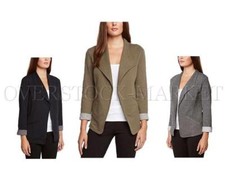 NEW WOMEN'S MATTY M KNIT ROLLED CUFF SLEEVE BLAZER SOFT COMFY VARIETY