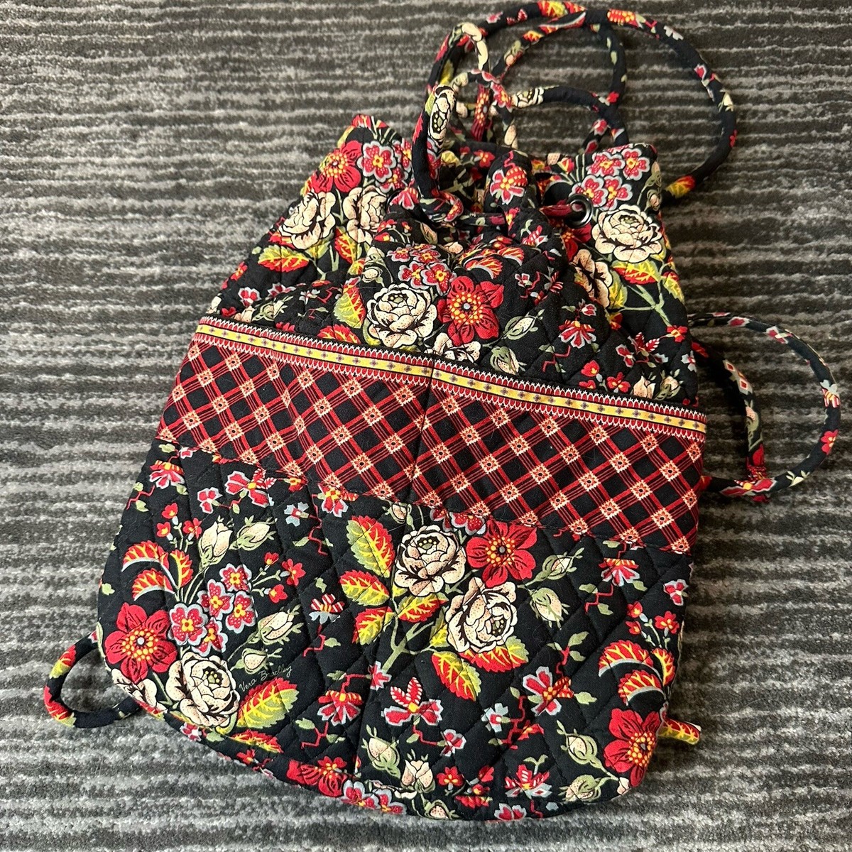 Vintage Vera Bradley Drawstring Backpack Bag ANASTASIA Floral