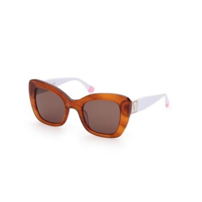 Victoria Secret VS0056 53E Brown & White Cat Eye Plastic Sunglasses 50-23-140