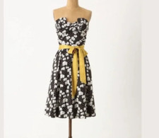 Anthropologie Porridge Cirque A Line Elephant print strapless dress size 2