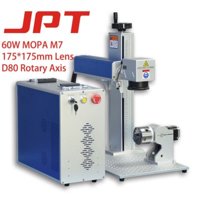 US Stock JPT 60W MOPA Laser Engraver for Ring/Nameplate/Serial NO./Lighter /Card