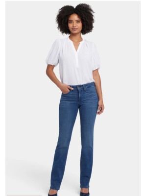 NEW NYDJ Womens Marilyn Straight Slimming Denim Jeans Sz 8 Lift Tuck
