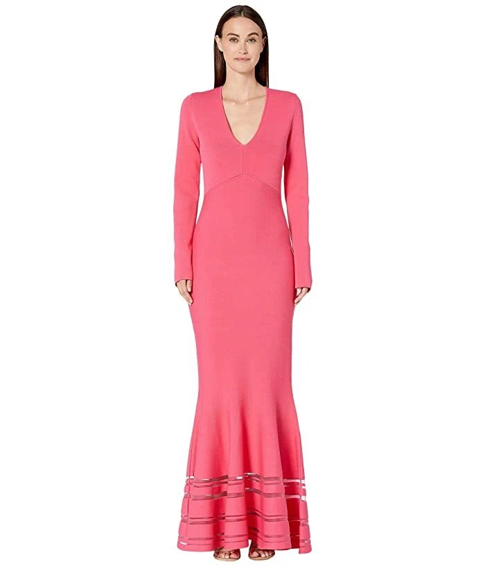 Vestido para mujer Zac Posen manga larga profundo en V (orchird), talla S Foto 3 de 3