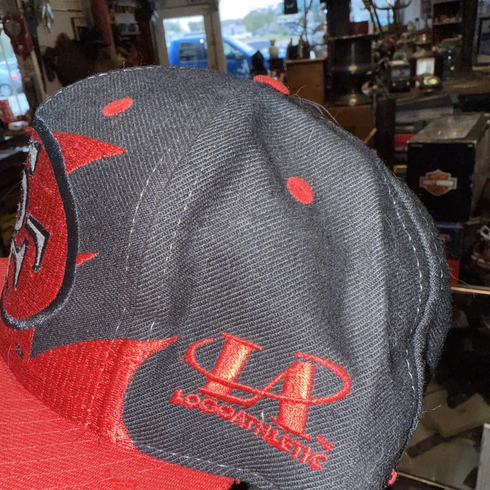 De colección Años 90 San Francisco 49ers Logo Diente de Tiburón Atlético Pro Line Snapback Sombrero Foto 3 de 4