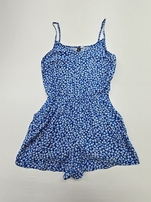 H&M Ladies Blue Floral Fit Flare Mini Dress EUR 42