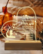 I Love You Gift for Girlfriend &ndash; LED Engraved Night Light, Cute Romantic Present