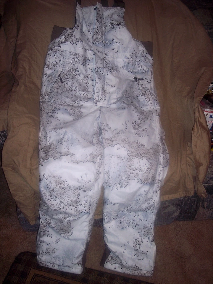 Mens Large Snow Camo Bibs Tundra Camo Bib Overalls Waterproof Bib Coveralls - Image 4 of 4