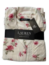 Ralph Lauren Women's Lightweight CREAM PT Pajama Set Size SMALL