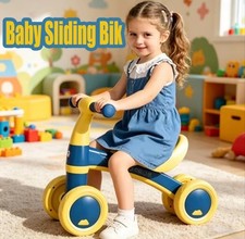 Baby Balance Bike Toddler Walker 4 Wheels No-Pedal Sliding Bicycle Safety 1-3 Yr