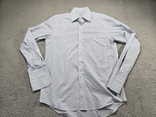 Charles Tyrwhitt Shirt Mens 15.5-35 White Non Iron Dress Check French Cuff