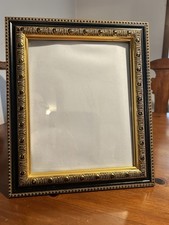 Vintage Ornate Composite Plastic Frame Black/Gold Trim 8" x 10" Photo