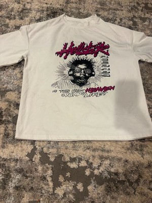 Hellstar Records Graphic T-Shirt Off White Heaven Sounds Like Tee Small