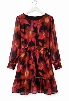 Vestido floral Donna Morgan manga larga con volantes - Nuevo con etiqueta