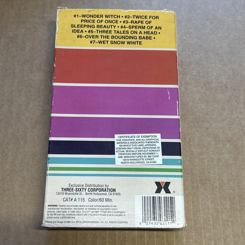 R-Rated Cartoons VHS Tape 1992 VCX Release Los Angeles Spanish Edition ...