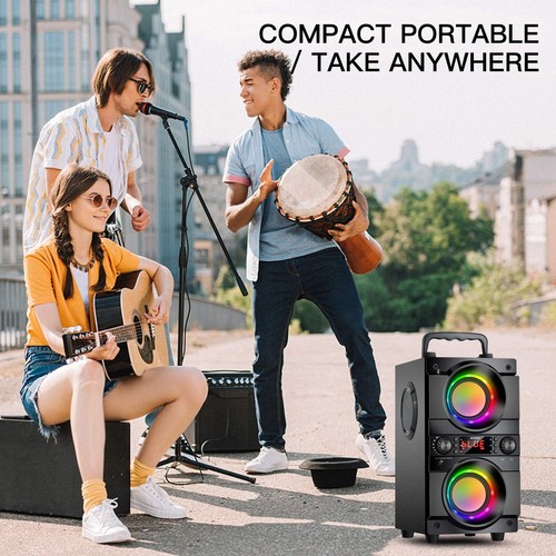 60 W (80 W Spitze) Tragbarer Bluetooth Lautsprecher mit Doppel Subwoofer Schwerer Bass, B... - Bild 8 von 8